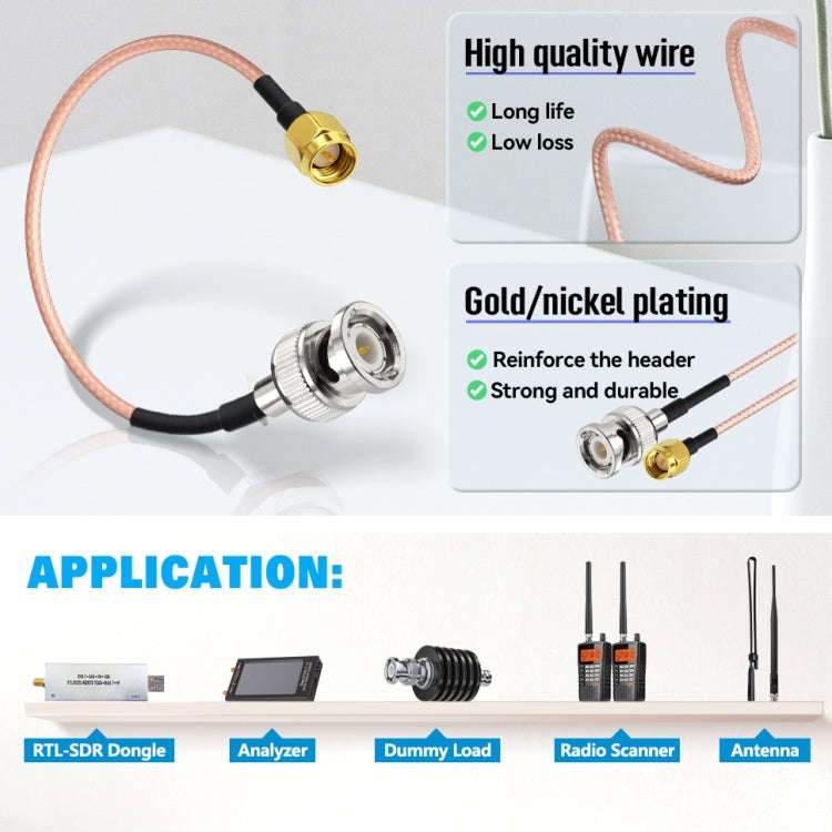 100cm SMA Male To BNC Male RG316 Coaxial RF Adapter Cable