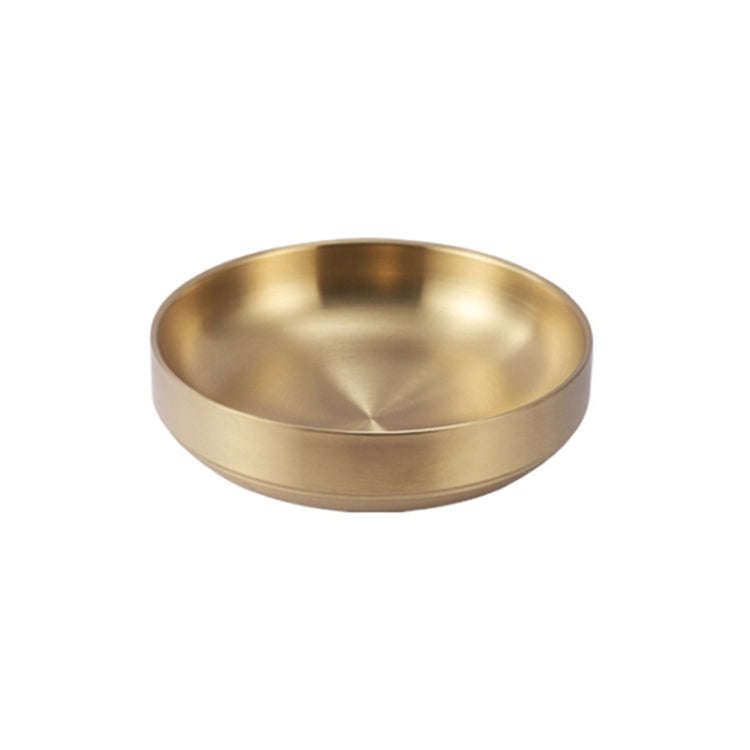 304 Stainless Steel Sauce Dish Kitchen Grill Seasoning Dish Cutlery, Model: 17cm Gold