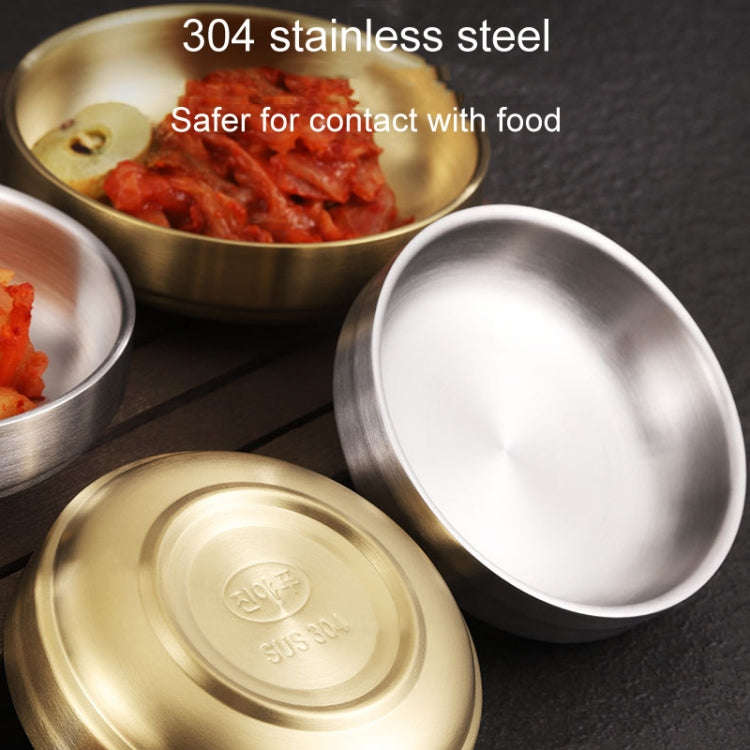 304 Stainless Steel Sauce Dish Kitchen Grill Seasoning Dish Cutlery, Model: 19cm Gold