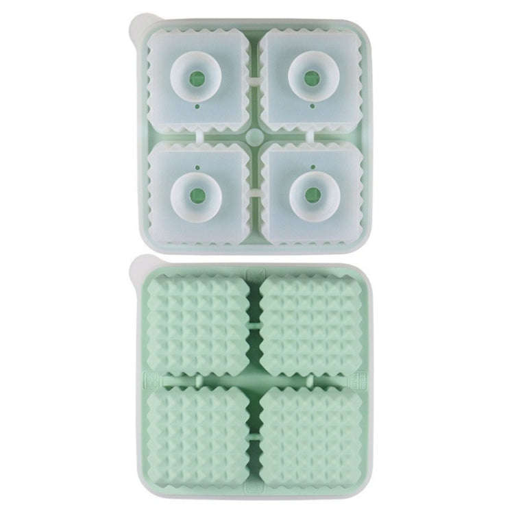 Bar Home Baking Silicone Ice Mold Whiskey Ice Box, Color: Green Square