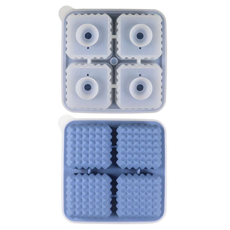Bar Home Baking Silicone Ice Mold Whiskey Ice Box, Color: Dark Blue Square