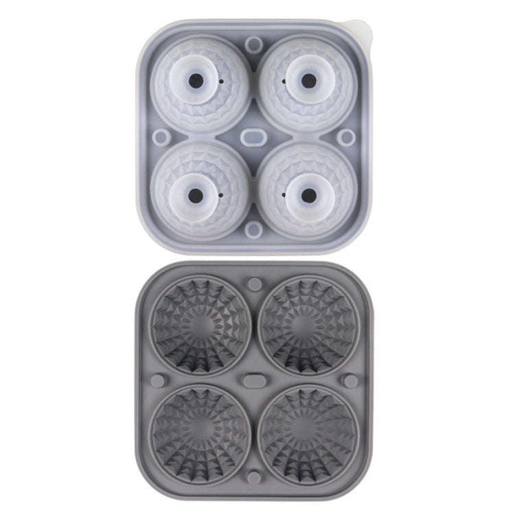 Bar Home Baking Silicone Ice Mold Whiskey Ice Box, Color: Gray Round