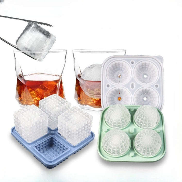Bar Home Baking Silicone Ice Mold Whiskey Ice Box, Color: Green Square
