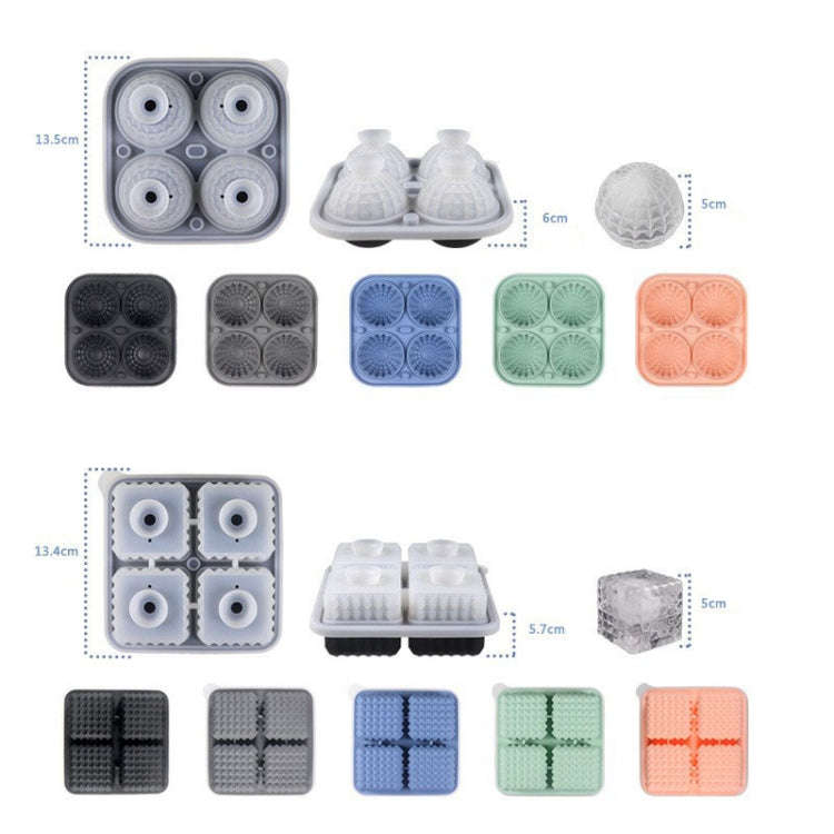 Bar Home Baking Silicone Ice Mold Whiskey Ice Box, Color: Dark Blue Square