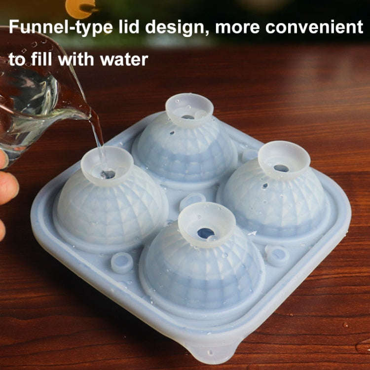 Bar Home Baking Silicone Ice Mold Whiskey Ice Box, Color: Gray Round