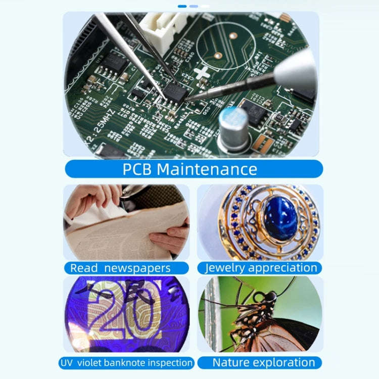 Digital Microscope Handheld High-Definition Electronic Magnifier(Black)