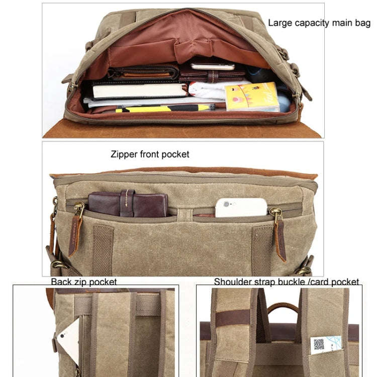 Vintage Camera Bag Waterproof  Canvas Backpack with Laptop Compartment Tripod Holder(Dark Gray)