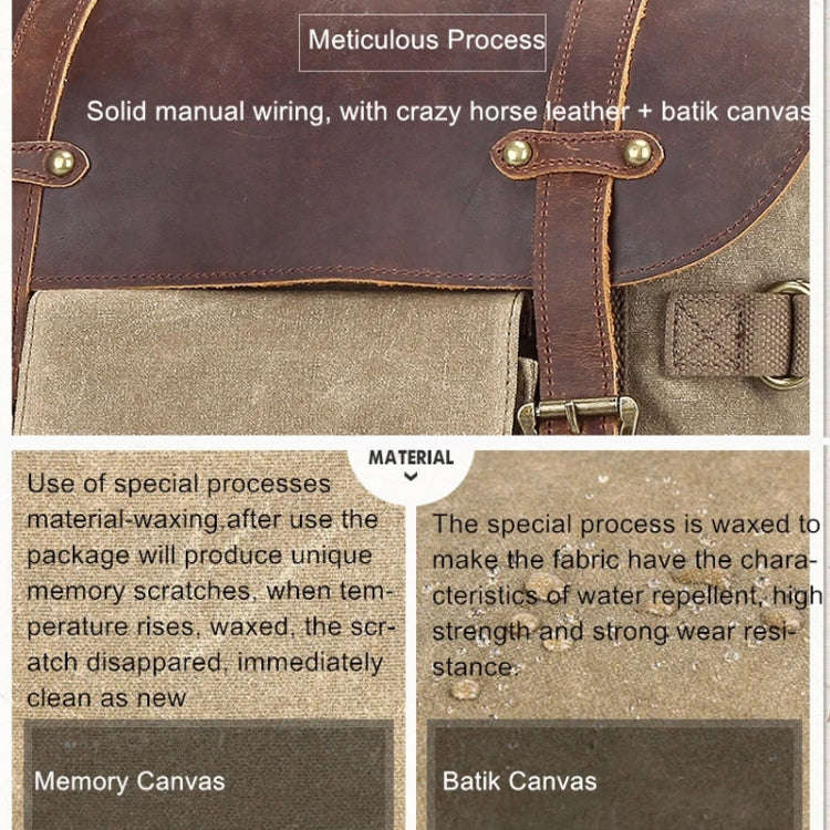 Vintage Camera Bag Waterproof  Canvas Backpack with Laptop Compartment Tripod Holder(Dark Gray)