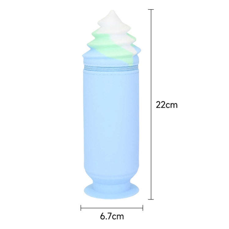 Silicone Pencil Case Pen Container Desk Large Capacity Stationery Case(Purple)