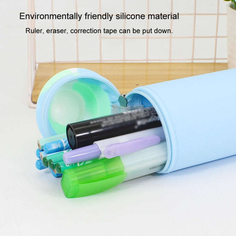Silicone Pencil Case Pen Container Desk Large Capacity Stationery Case(Purple)