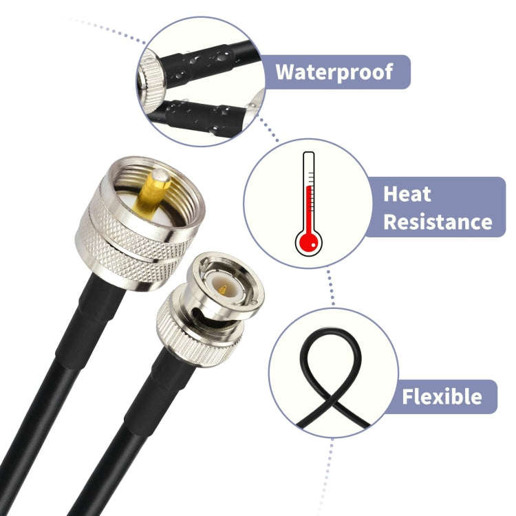 1m BNC Male To UHF Male RG58 Adapter Cable