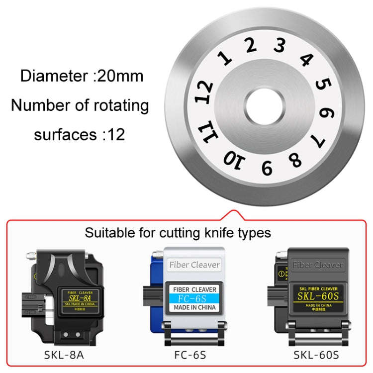 20mm 12 Rotating Surface Fiber Optic Cutting Knife Replacement Tungsten Steel Blade