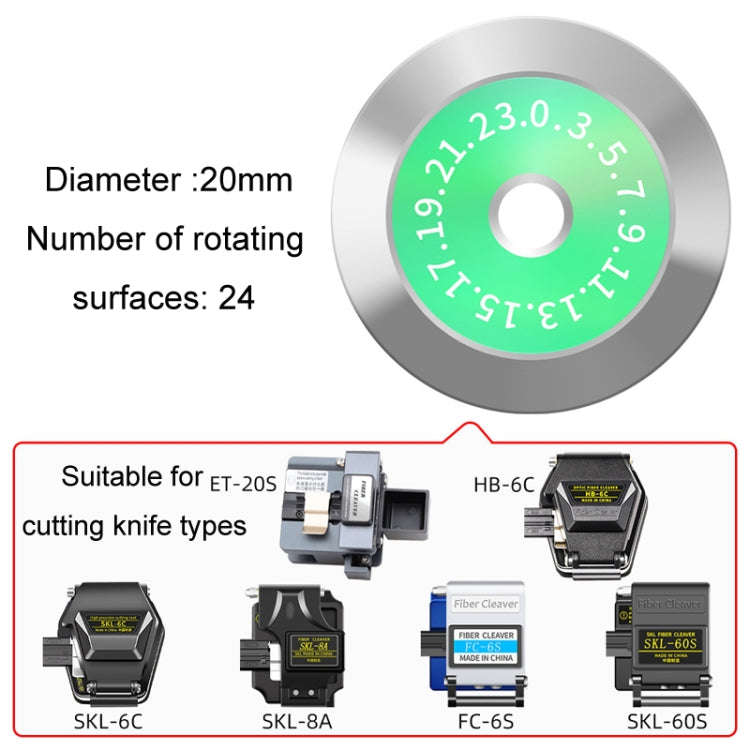 20mm 24 Rotating Surface Fiber Optic Cutting Knife Replacement Tungsten Steel Blade
