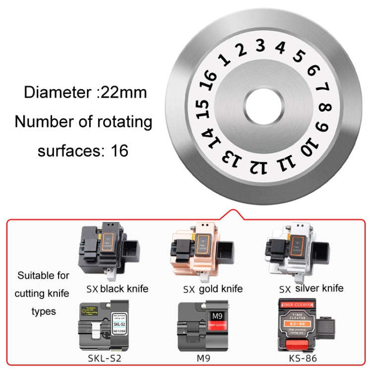 22mm 16 Rotating Surface Fiber Optic Cutting Knife Replacement Tungsten Steel Blade