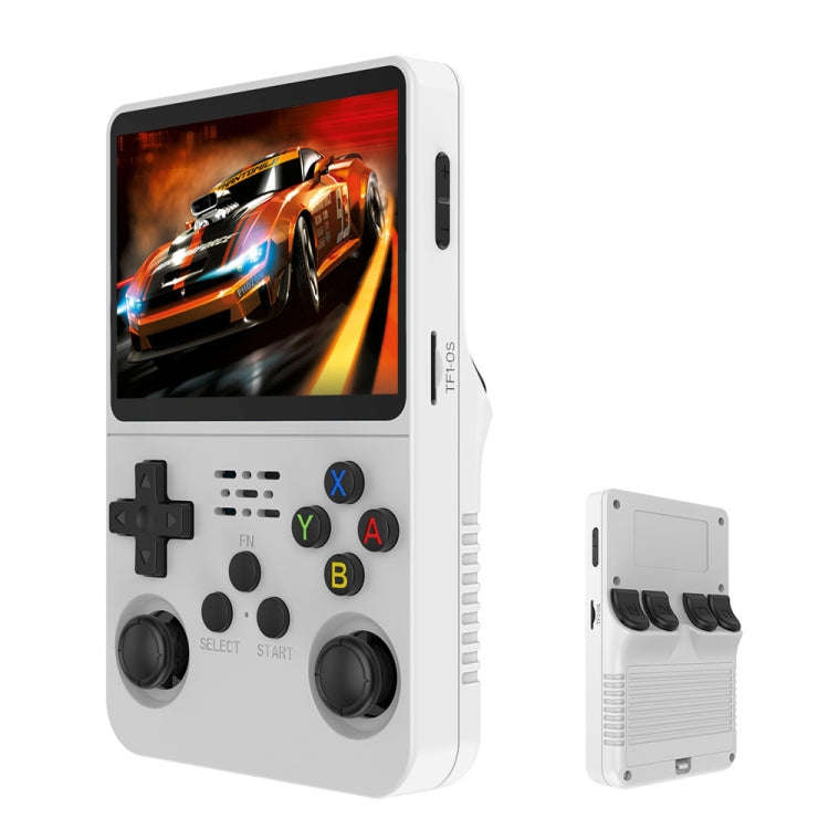 R36S Retro Handheld Game Console Linux System 3.5-Inch Screen Double TF Card Version 64G White