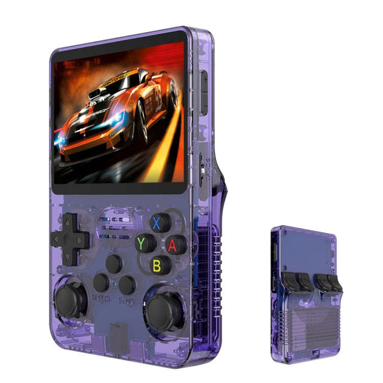 R36S Retro Handheld Game Console Linux System 3.5-Inch Screen Double TF Card Version 128G Purple ...