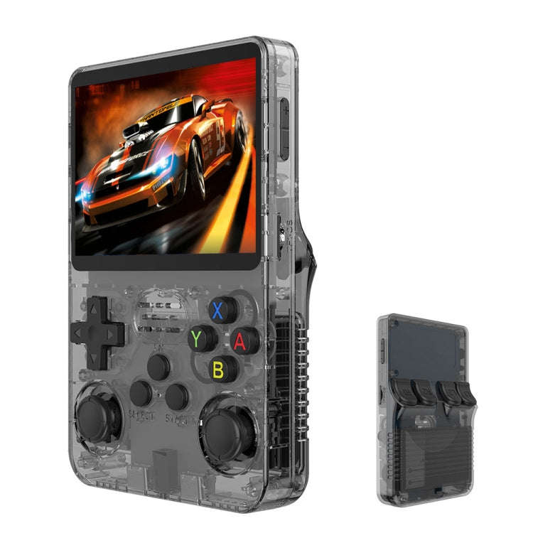 R36S Retro Handheld Game Console Linux System 3.5-Inch Screen Double TF Card Version 128G Gray Tr...