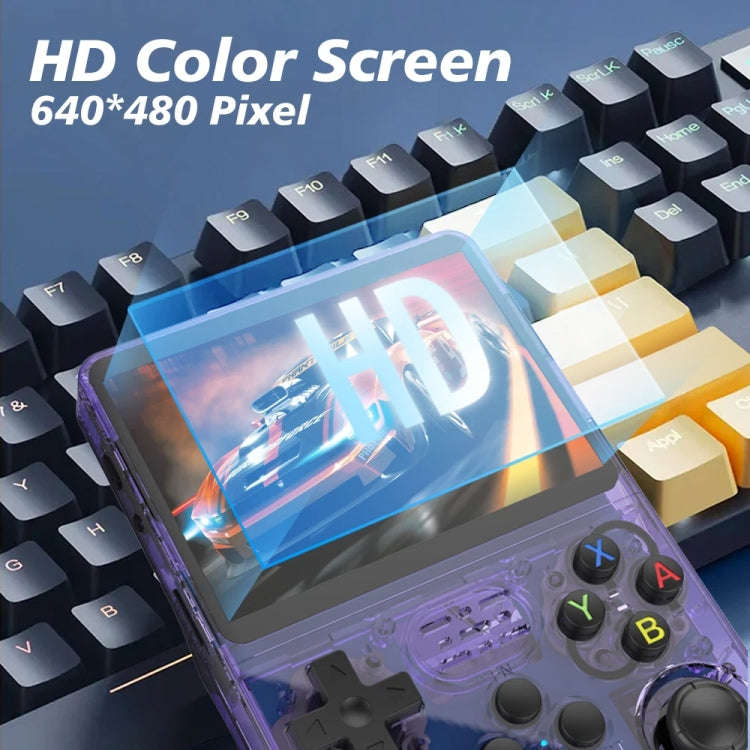 R36S Retro Handheld Game Console Linux System 3.5-Inch Screen Double TF Card Version 128G Purple ...