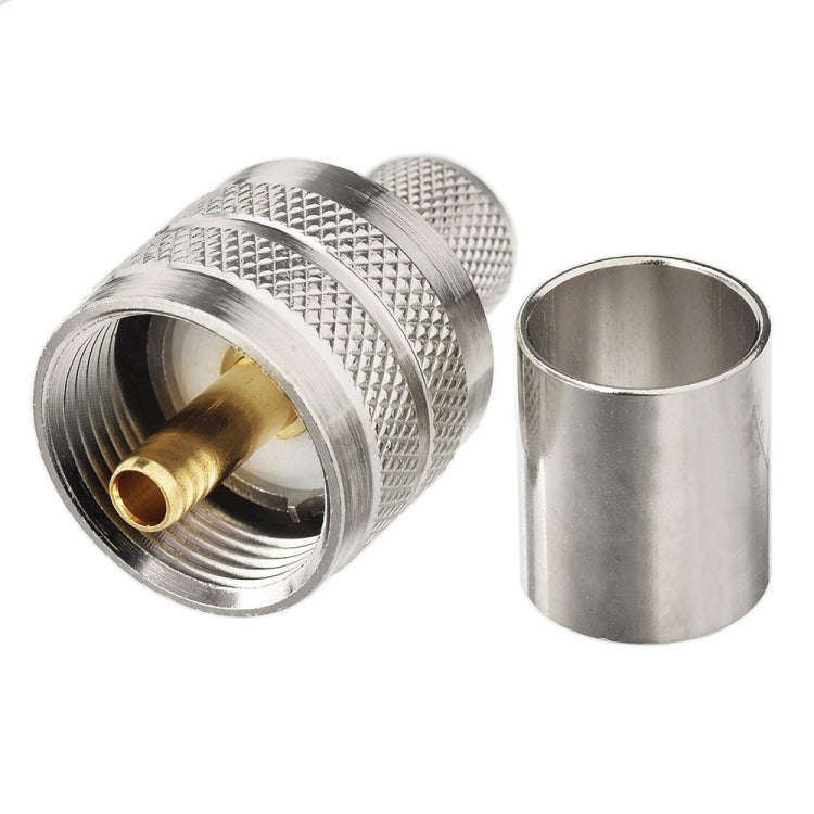 10pcs /Pack UHF Male Crimp Adapter RF Copper Shaft Connector