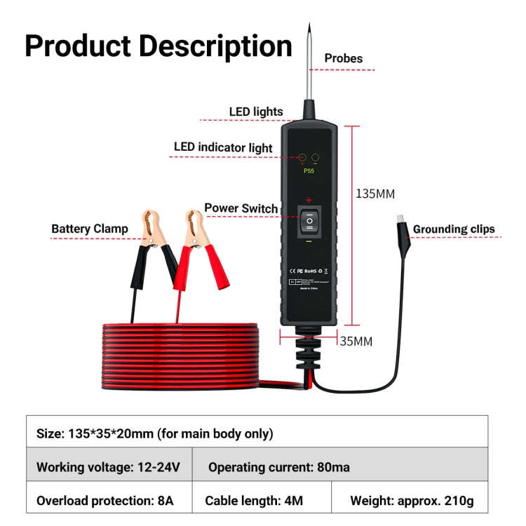 Automotive Electrical Circuit Tester System Short Circuit Tracking Positioning Diagnostic Instrum...