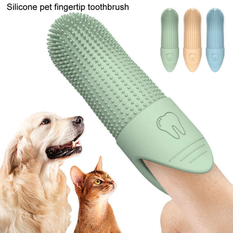 Pet Finger Toothbrush Cats Dogs Silicone Toothbrush Pet Oral Cleaning Care Tool(Blue)