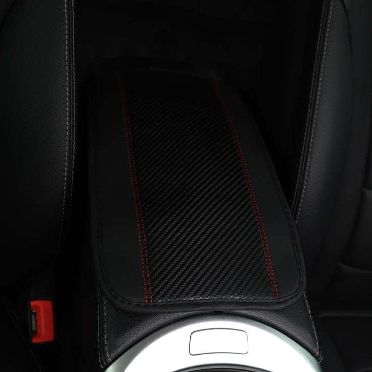 32x19cm PU Carbon Fiber Leather Central Armrest Box Cover Anti-slip Pad(Black)