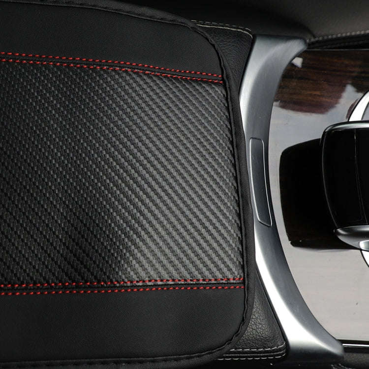 32x19cm PU Carbon Fiber Leather Central Armrest Box Cover Anti-slip Pad(Black)