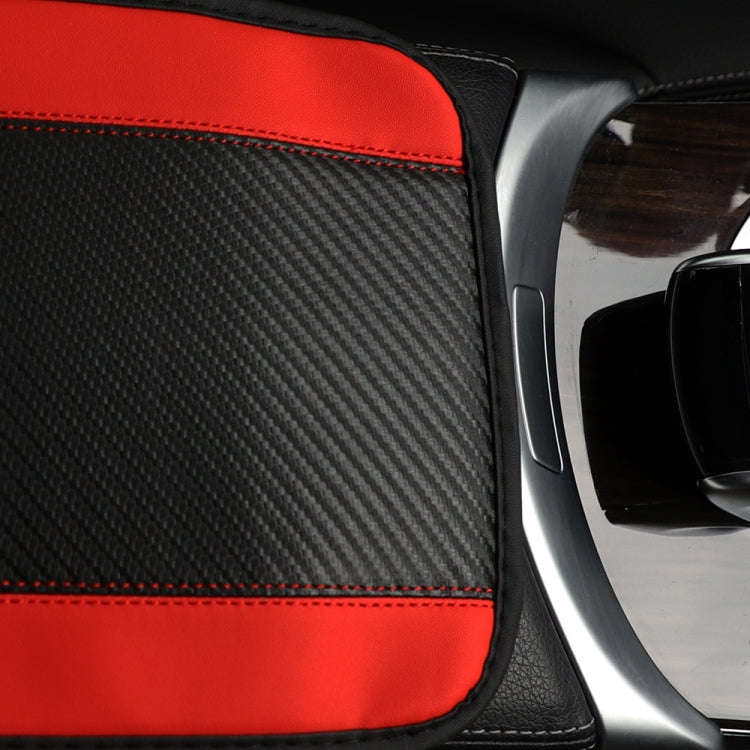 32x19cm PU Carbon Fiber Leather Central Armrest Box Cover Anti-slip Pad(Red)