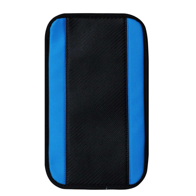 32x19cm PU Carbon Fiber Leather Central Armrest Box Cover Anti-slip Pad(Blue)