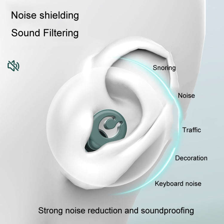 Silicone Sleep Soundproof Noise Reducing Earplugs Swimming Waterproof Earplugs(Green)