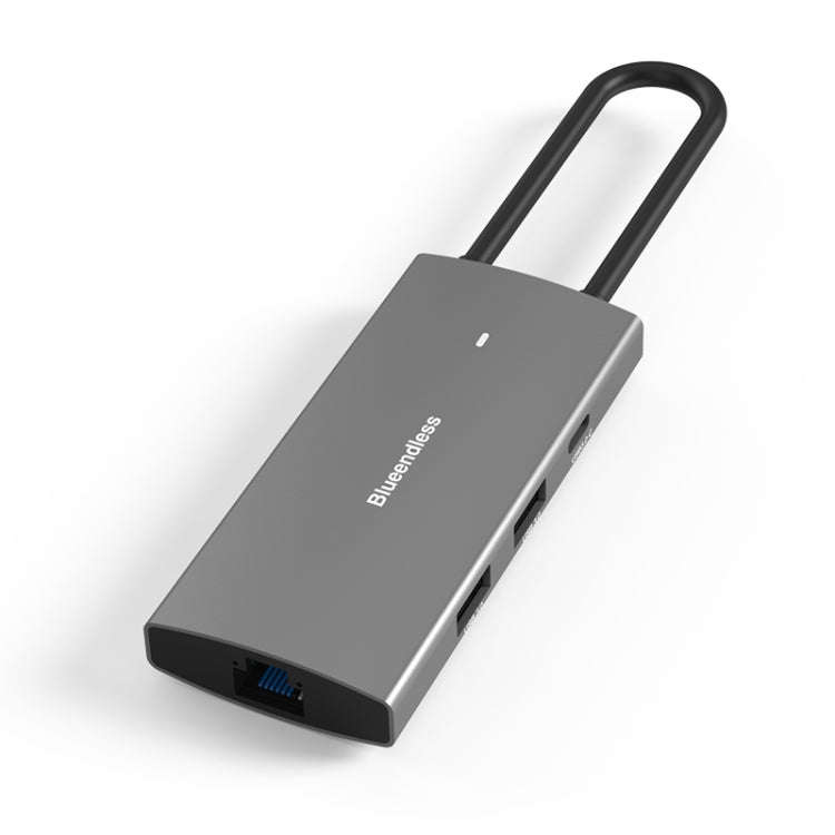 Blueendless 4K60Hz + Gigabit LAN + Data Type-C Docking Station, Spec: 6-in-1 Gray