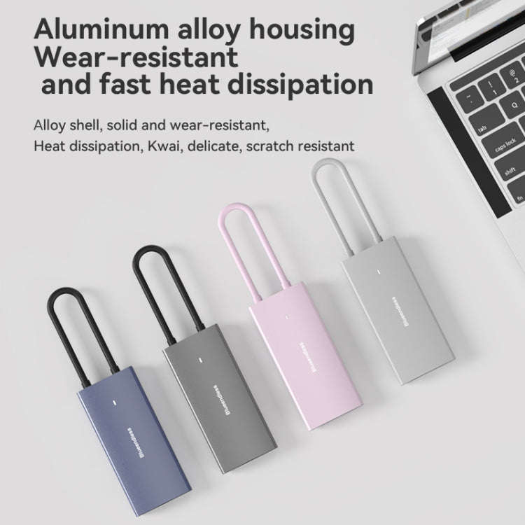 Blueendless 4K60Hz + Gigabit LAN + Data Type-C Docking Station, Spec: 6-in-1 Pink