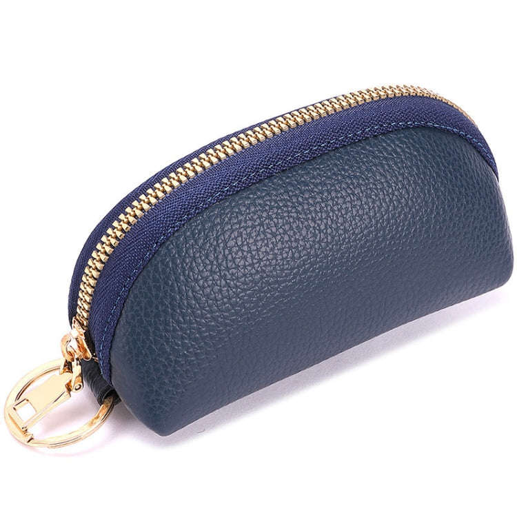 Mini Car Key Bag Large Capacity Soft Leather Coin Purse(Blue)
