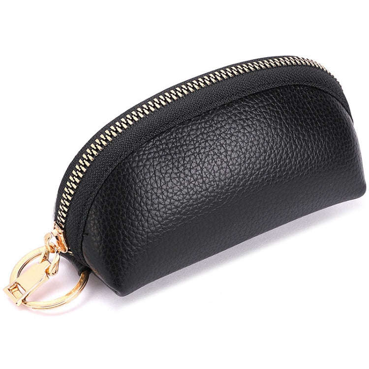 Mini Car Key Bag Large Capacity Soft Leather Coin Purse(Black)