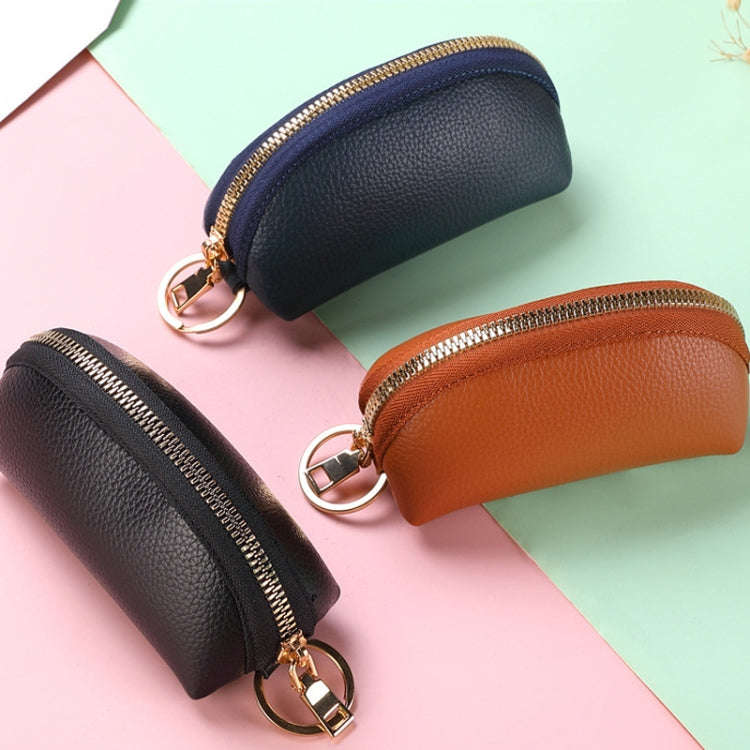 Mini Car Key Bag Large Capacity Soft Leather Coin Purse(Black)