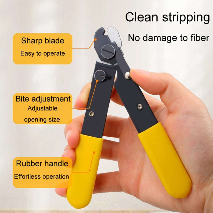 Fiber Optic Single Jaw Miller Pliers Cable Coating Stripper(Yellow)