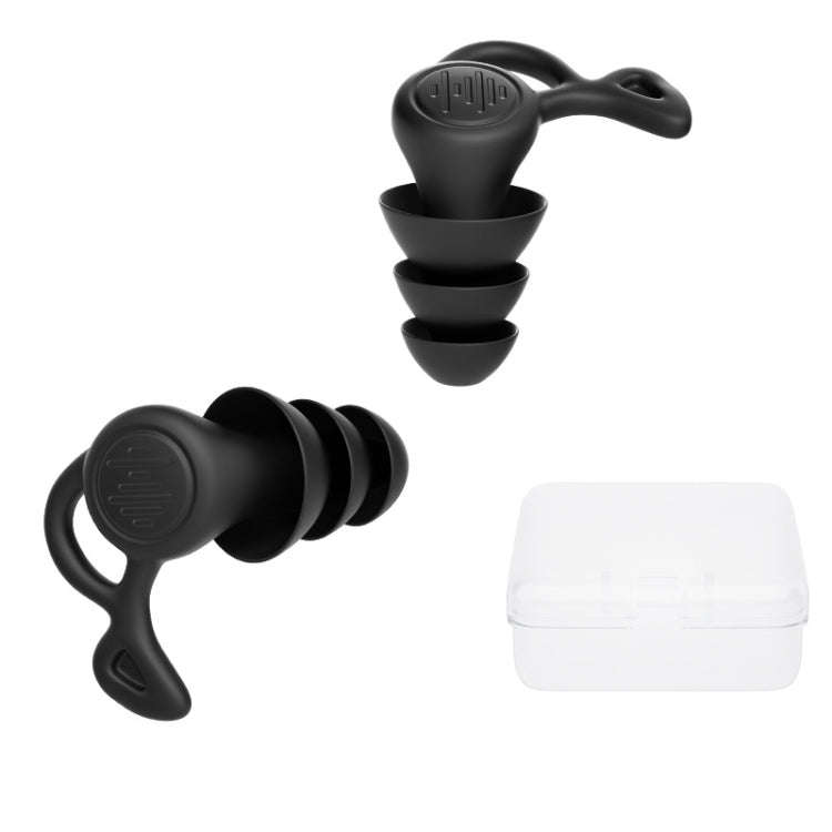 Noise Canceling Sleeping Earplugs Triple Layer Soundproofing Silicone Swimming Earplugs(Black)