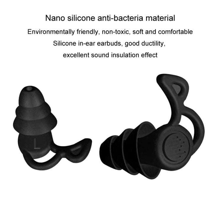 Noise Canceling Sleeping Earplugs Triple Layer Soundproofing Silicone Swimming Earplugs(White)