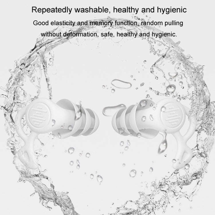 Noise Canceling Sleeping Earplugs Triple Layer Soundproofing Silicone Swimming Earplugs(White)