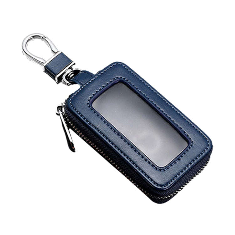 Car Remote Control Universal Visible Zipper Key Case(Royal Blue)