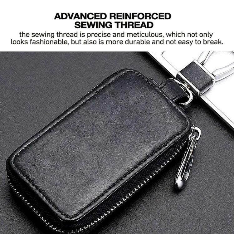 Car Remote Control Universal Visible Zipper Key Case(Royal Blue)