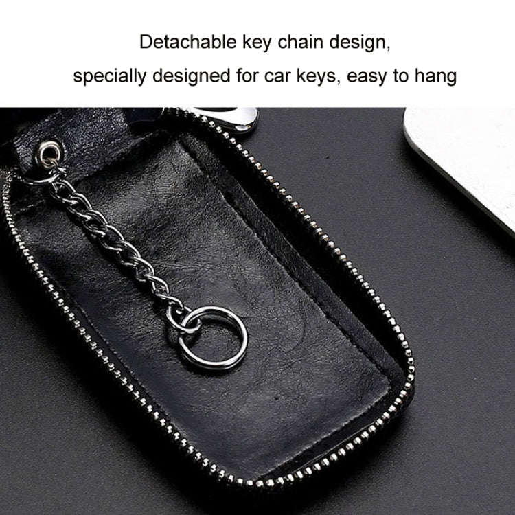 Car Remote Control Universal Visible Zipper Key Case(Royal Blue)