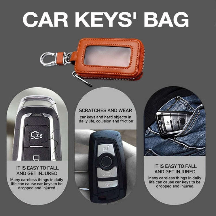 Car Remote Control Universal Visible Zipper Key Case(Royal Blue)
