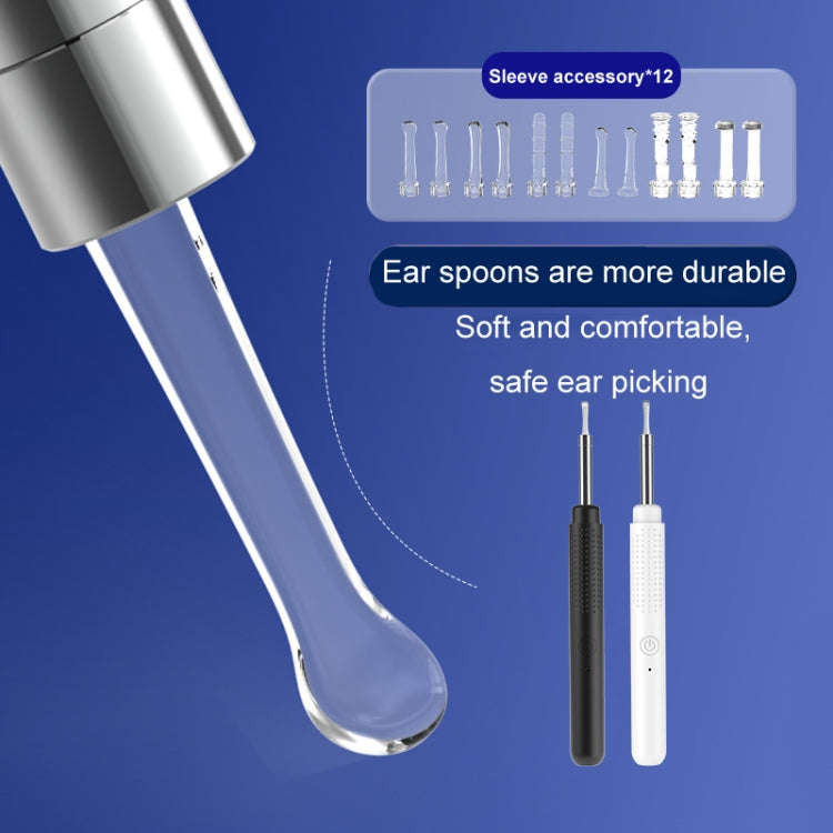 Household Visual Ear Excavator High-Definition Ear Wax Removal Picking Stick(Black)