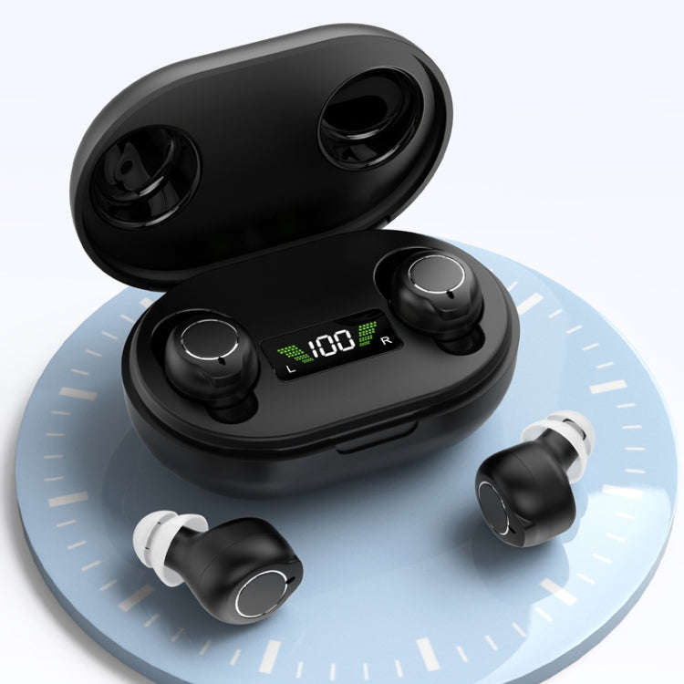1pair Rechargeable Semi-In-Ear Hearing Aid Elderly Sound Amplifier(Black)