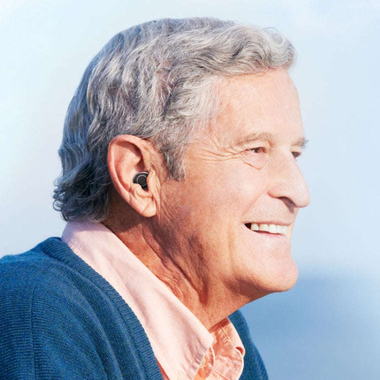 1pair Rechargeable Semi-In-Ear Hearing Aid Elderly Sound Amplifier(Black)