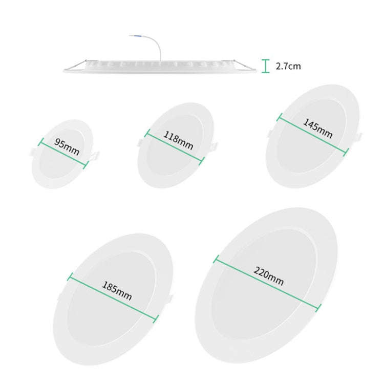 8 inch LED Recessed Indoor Lighting Downlight Round Energy Saving High Brightness Panel Lamp(Warm...
