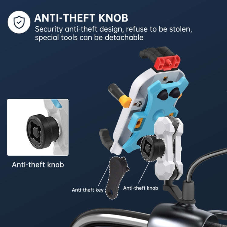 Colorful Motorcycle Shock-absorbing Navigation Mobile Phone Holder(Mirror Mount)