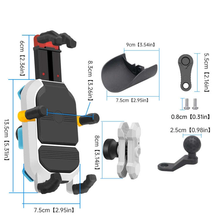 Colorful Motorcycle Shock-absorbing Navigation Mobile Phone Holder(Mirror Mount)