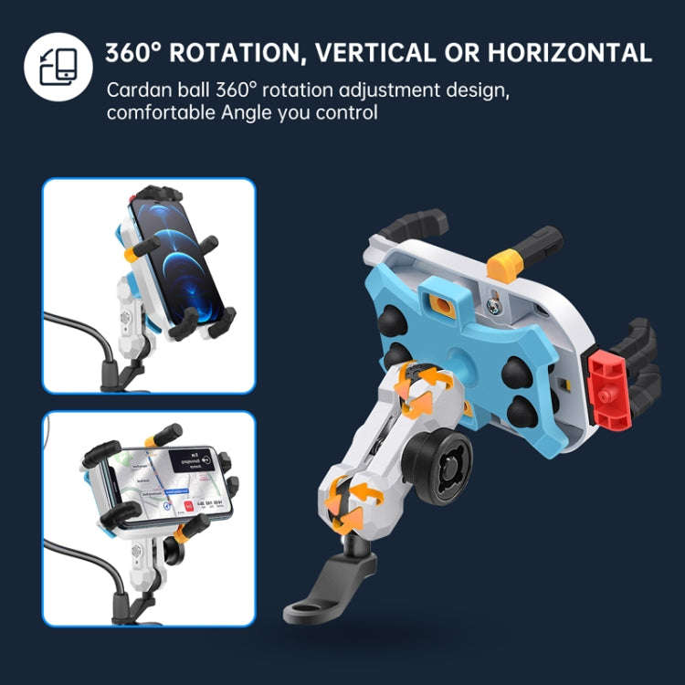 Colorful Motorcycle Shock-absorbing Navigation Mobile Phone Holder(Mirror Mount)